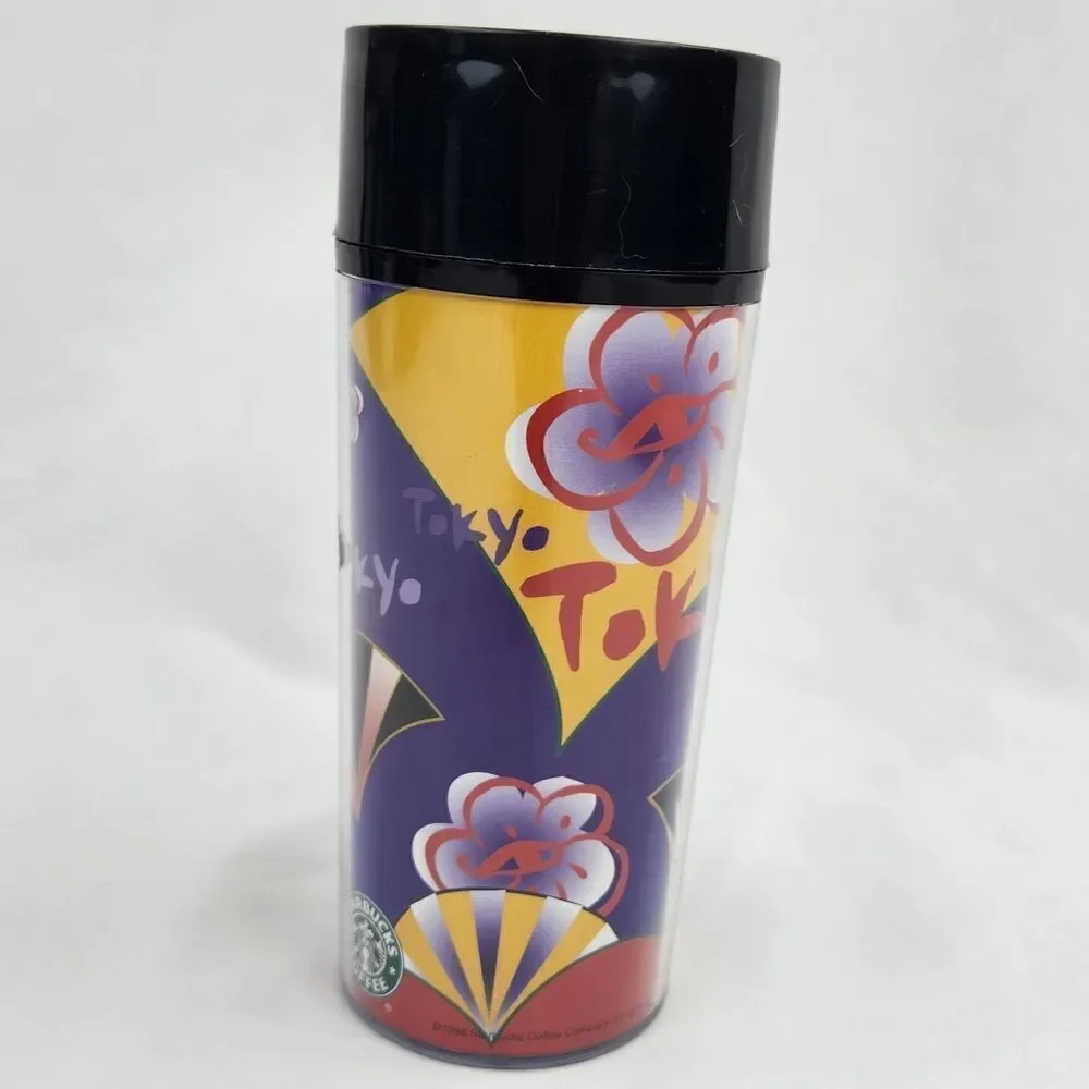 ☕️RARE Vintage Starbucks 1998 Tokyo Acrylic 12oz Travel Tumbler